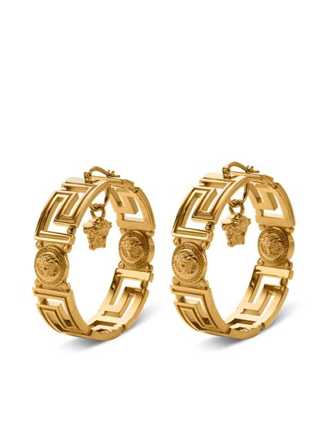 versace style earrings hoops|versace medusa head earrings.